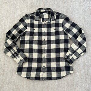Marine Layer Brushed Flannel Overshirt Button Up Buffalo Check Plaid Shirt M